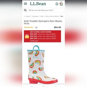 L.L. Bean Puddle Stompers Rain Boots